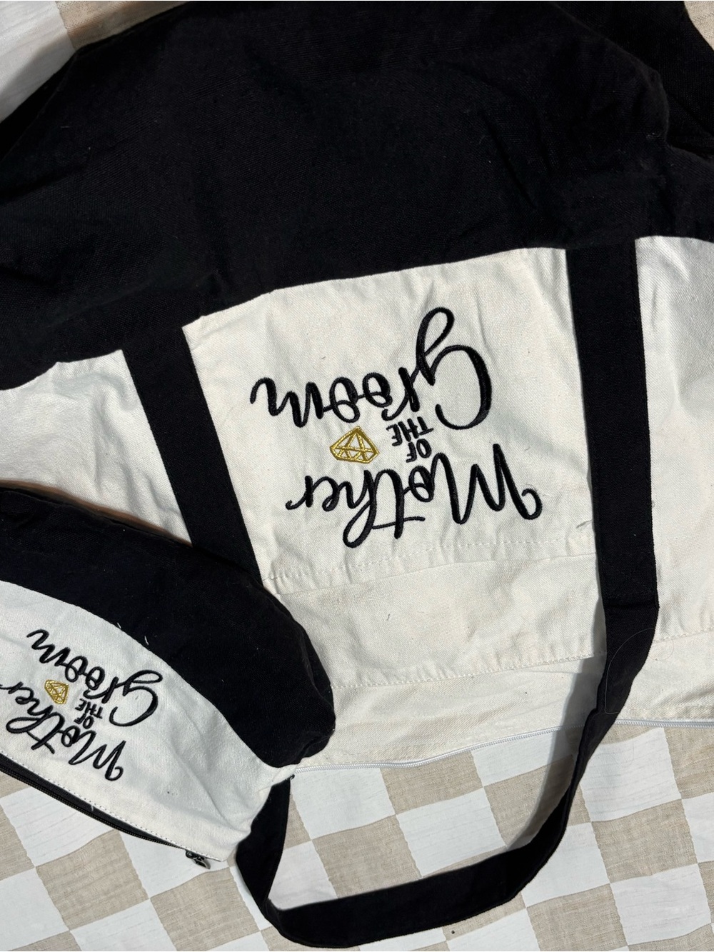 Kids Two-Tone Black & White Canvas Jacket with 'Make the Dream' Embroidery